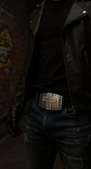 Men Buckle Silver Metal Texas Cross Cowboy Western Bling Fashion Country Weekend