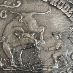 Hesston NFR 1996 Commemorative Belt Buckle New in Shrinkwrap Award Design Medals