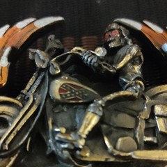Hell On Wheels 1972 Motorcycle Biker Skull Metal Western Belt Buckle 1.5in