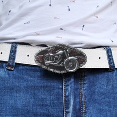 Teen Metal Oval Belt Buckle Rock Fans Relief Pattern Belt Buckle Replacements