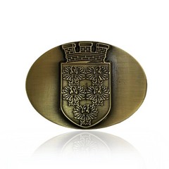 Engraved Oval Rope Team Roper Edge Bodder Logo buckle Hours buckle antique 40mm