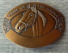 Vintage 1977 Coop Limited Edition Horse Pride Of The Arena Brass Belt Buckle