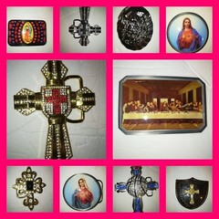 RELIGIOUS CROSS JESUS BLESSING BELT BUCKLE