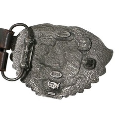 RESISTOL Leather Belt x Vintage BERGAMOT Eagle Feathers Belt Buckle 1996 Mens 38