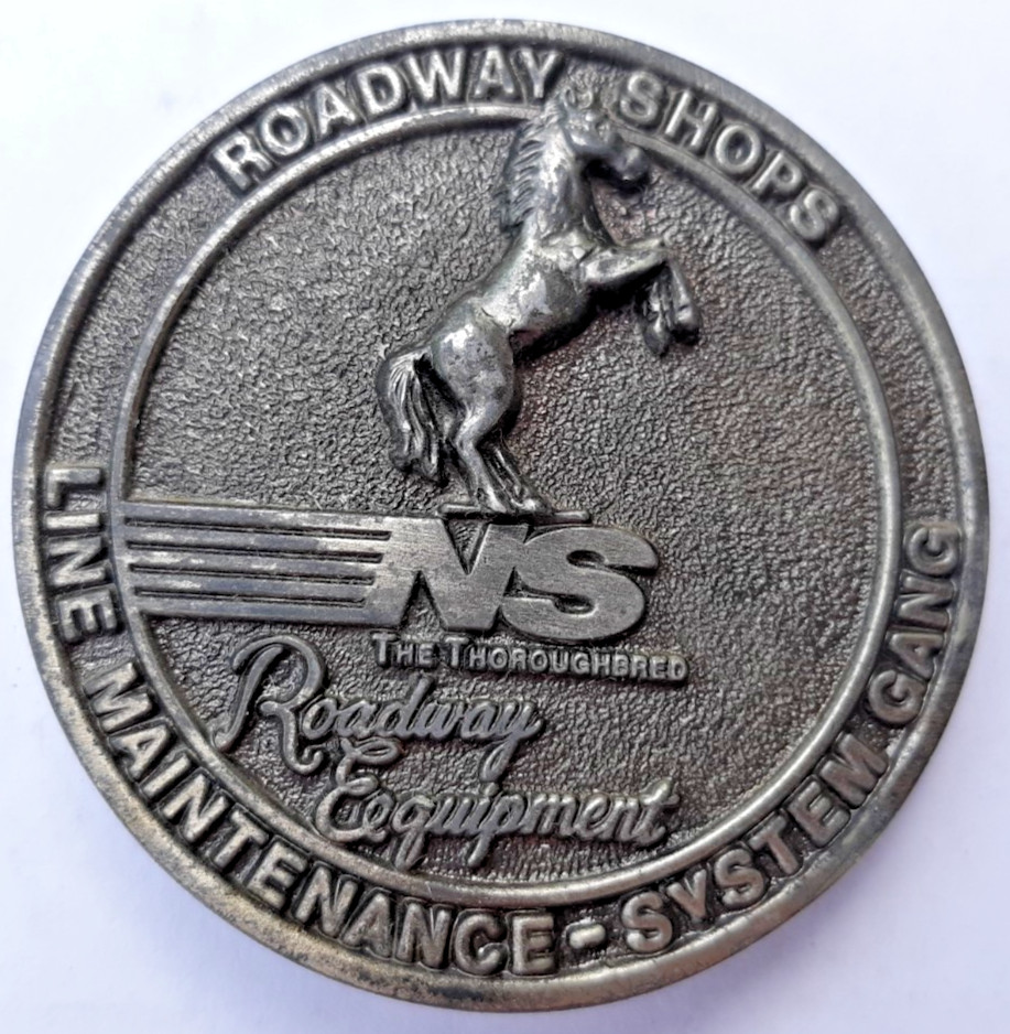 belt buckle NS Roadway Equipment railroad shops line maintenance system gang