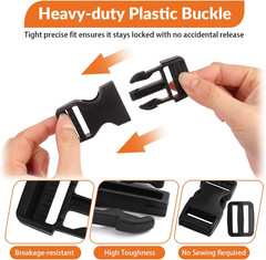 6Set 1in Quick Release Buckle Heavy Duty Strap Clips Dog Collar Backpack