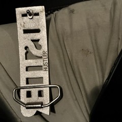 HUSTLER Block Letter Word Statement Cutout Silver Color Belt Buckle