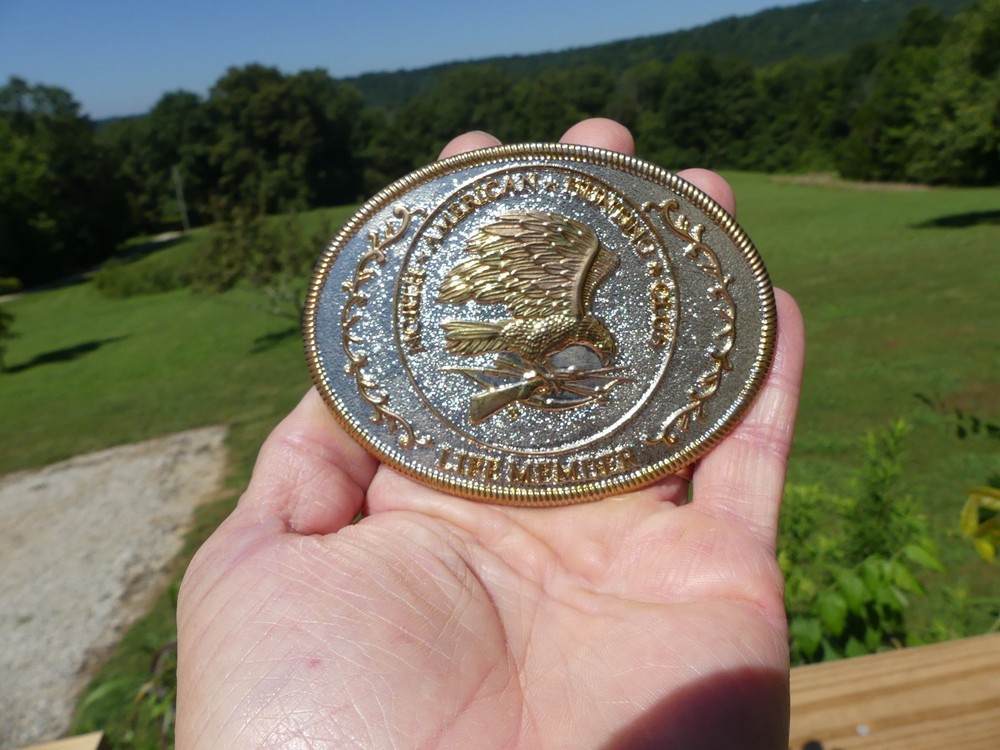 Vintage NAHC Life Member Belt Buckle – North American Hunting Club – Eagle