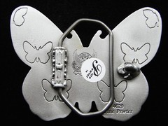 RG05139 *NOS* REALLY COOL CUT-OUT **BUTTERFLY** ARTWORK PEWTER BELT BUCKLE