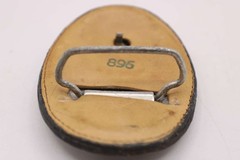 Western Tooled Leather Belt Buckle Brown Blue Ombre Floral Silver Ribbon Vintage