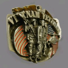 Vintage Vietnam Veteran Belt Buckle made in 1989 by Siskiyou Buckle Company