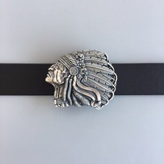 Vintage Silver Plated Chief Belt Buckle Gurtelschnalle Boucle de Ceinture