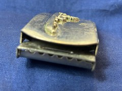 VTG Naval USS Trippe FF-1075 Belt Buckle Military Style Knox Class Frigate Japan