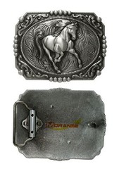 Moranse Religion Cross Cowboy Kneeling Prayer And Horse Design Belt Buckles