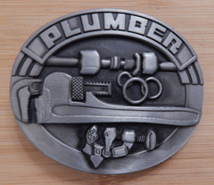 Plumber Tradesman Commemorative Belt Buckle Wrench Pipecutter