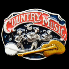 COUNTRY MUSIC BANJO GUITAR SINGER INSTRUMENTS BELT BUCKLE BOUCLE DE CEINTURE