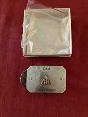 Vintage Collectible SSS German Silver ATA SGLS Champion 1991 Gun Belt Buckle