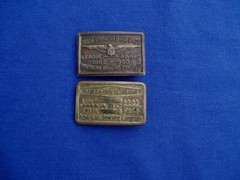 ( LOT OF 2 ) AMERICAN BOWLING CONGRESS BELT BUCKELS 1960&rsquo;S MOST IMPROVED AVERAGE