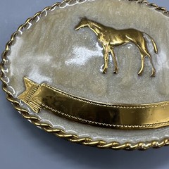 Horse Equestrian Rope Edge German Silver Metal Belt Buckle