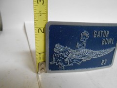 1982 Gator Bowl Belt Buckle WVU Football Player on Gator Unworn–Free Ship