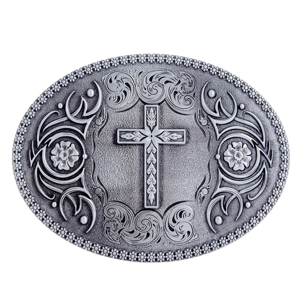 Cross Belt Buckle Western Cowboy Christian Pray (CR-06-S)