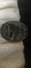 Oval Horse Western Belt Buckle Black Metal Men’s Fits 1.5in Belt Width