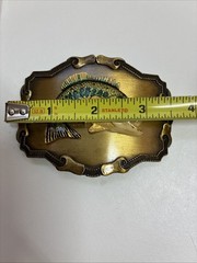 NEW VINTAGE 1978 RAINTREE 3D LARGEMOUTH BASS BELT BUCKLE BRASS MADE IN USA NOS
