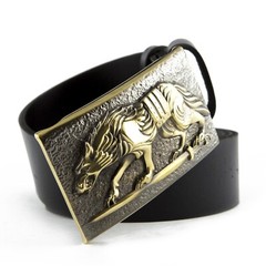 Belt buckle « Werewolf », Military brass belt buckle; Wolf buckle,
