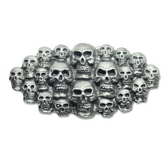 Multi Skull Belt Buckle UK Pewter Large Buckle Biker Punk 20 Skulls Buckle Only