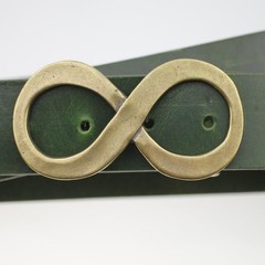 Infinity Belt Buckle Old Brass Vintage Retro Classic Metal