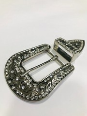 Western buckle 3 Piece Buckle Set rhinostone leather belt buckle cowgirl 40mm