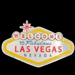 Great American Products Belt Buckle Welcome To Las Vegas Enameled Pewter 70s 80s