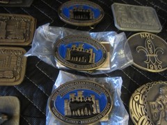 LOT OF 14 belt buckles Chrome BRASS metal Some New Some Old one is not a buckle