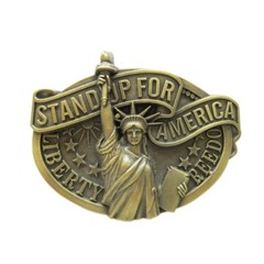 Statue of Liberty Stand Up For American Bronze Metal Belt Buckle