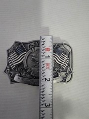 Vintage 1996 NRA National Rifle Association America 125 Years Belt Buckle Pewter