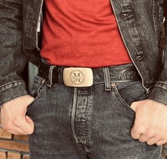 Engraved Solid Brass Belt Buckle Custom Personalized Monogrammed Buckle