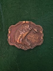 Vintage Brass Belt Buckle « Big Mouth Bass (Y-17)