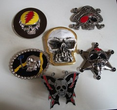 Men&rsquo;s Fashion Hematite Black, Gold Or Silver Finish Skull Hip Hop Buckle No Belt