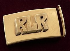 Men&rsquo;s 14K Solid Yellow Gold Belt Buckle, Has Block Monogram, 25.1 grams