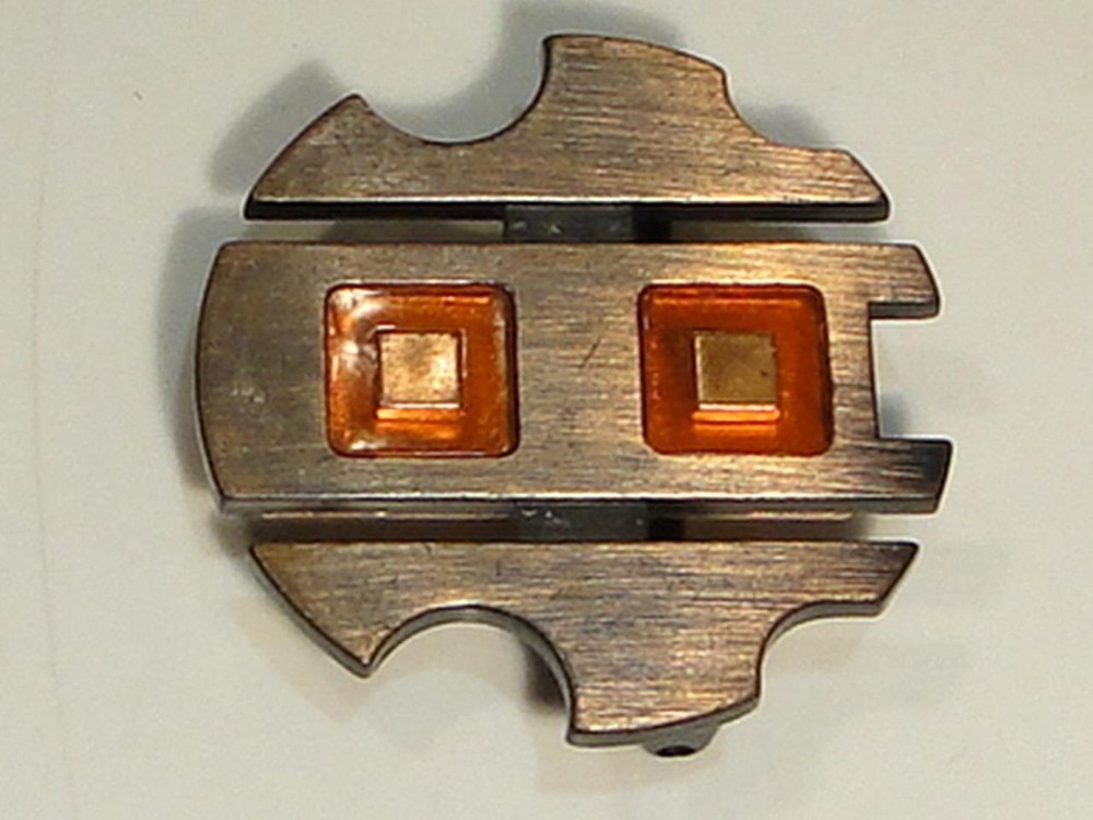 Vintage Modernist Copper Acrylic Belt Buckle Pat Pend Cap-94 Canada
