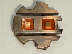 Vintage Modernist Copper Acrylic Belt Buckle Pat Pend Cap-94 Canada