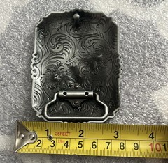 Western Floral Belt Buckle Praying Cowboy Kneeling at Cross Antique Silver Tone