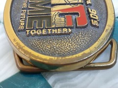 Snap On Tools Big Time Building the Future Solid Brass Belt Buckle Vintage 1990s