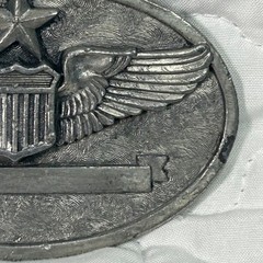 Vintage 1983 Buckle Connection Senior AAF USAF Pilot Wings Belt Buckle Silver