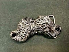 Mustache Novelty Psychobilly Rockabilly Biker Punk Heavy Figural Belt Buckle
