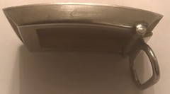 B.A.BALLOU & CO. STERLING/14K FRONT MONOGRAMMED “DGP” BUCKLE-1 3/4”X1 1/4”
