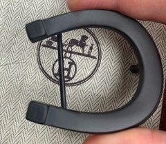 Hermes Buckle Waist Belt 38mm Plated Black Hermès Fer à Cheval horseshoe-shaped