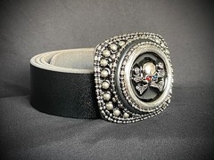 “This Mortal Coil” Skull Belt Buckle OOAK Gothic Artifact Darren McNeese