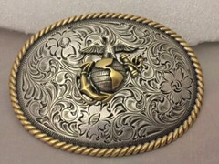 USMC Eagle, Anchor and Globe Western Style Buckle