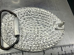 4 Ball Number Channel 4 News? Vintage Custom Enameled Belt Buckle